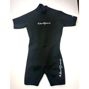 NeoSport Wetsuit Mens Neoprene 2mm Shorty Size Medium Black